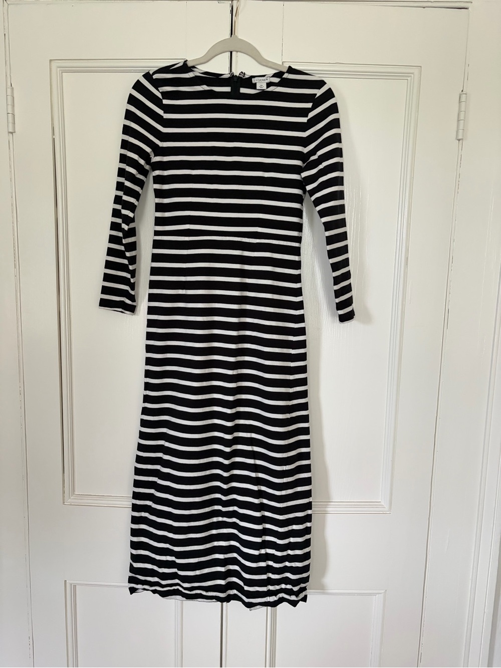 J. Crew Black and White Striped Maxi Dress